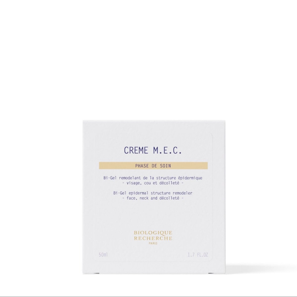 Creme M.E.C. packaging on a white background