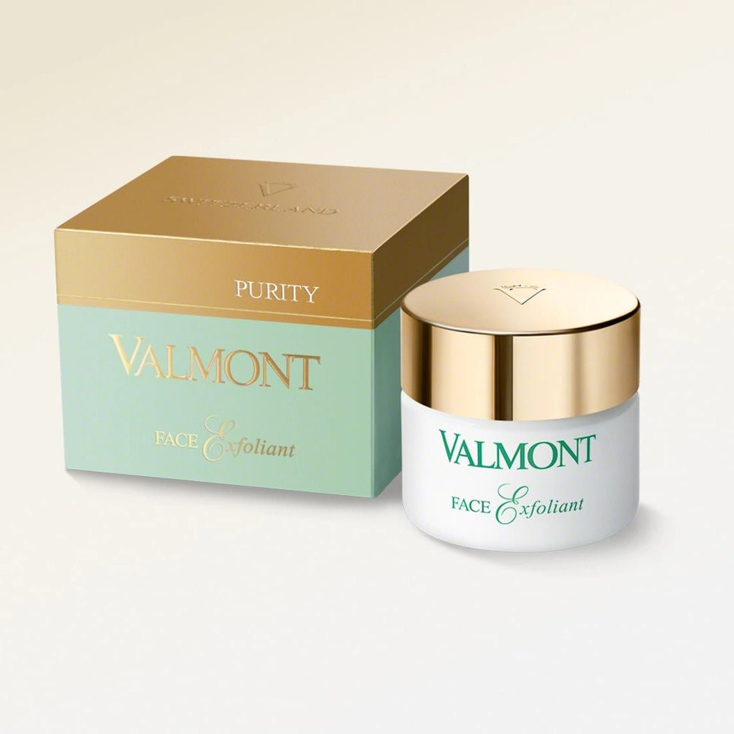 Valmont skincare product and packaging on a light beige background