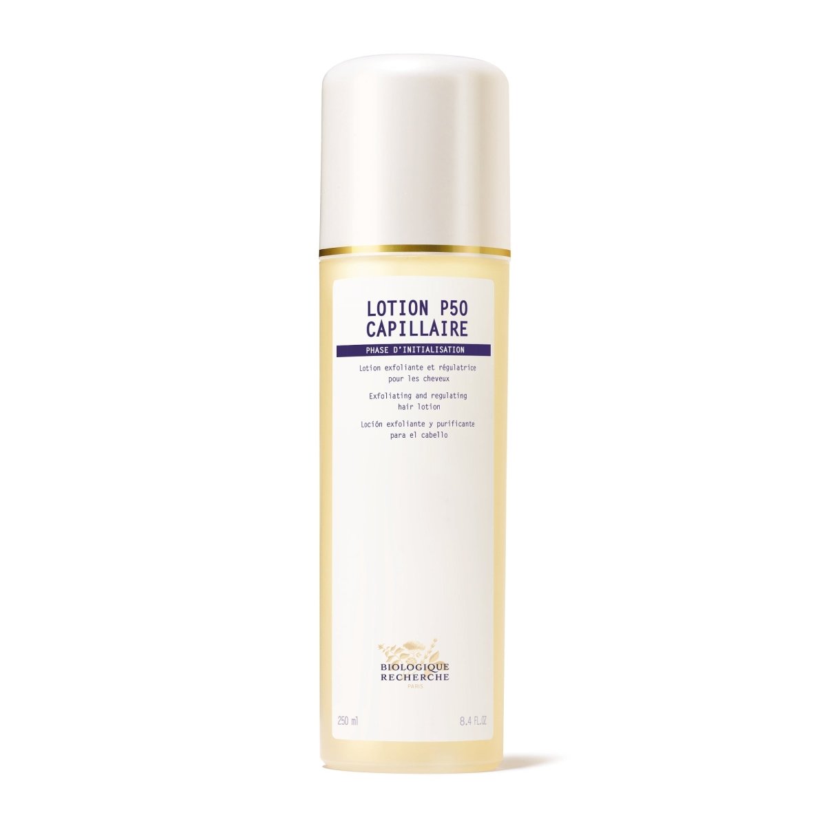 Lotion P50 Capillaire bottle on a white background