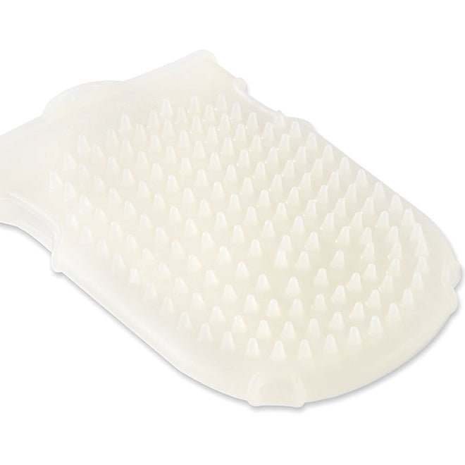 White silicone gel sheet with textured surface on a white background