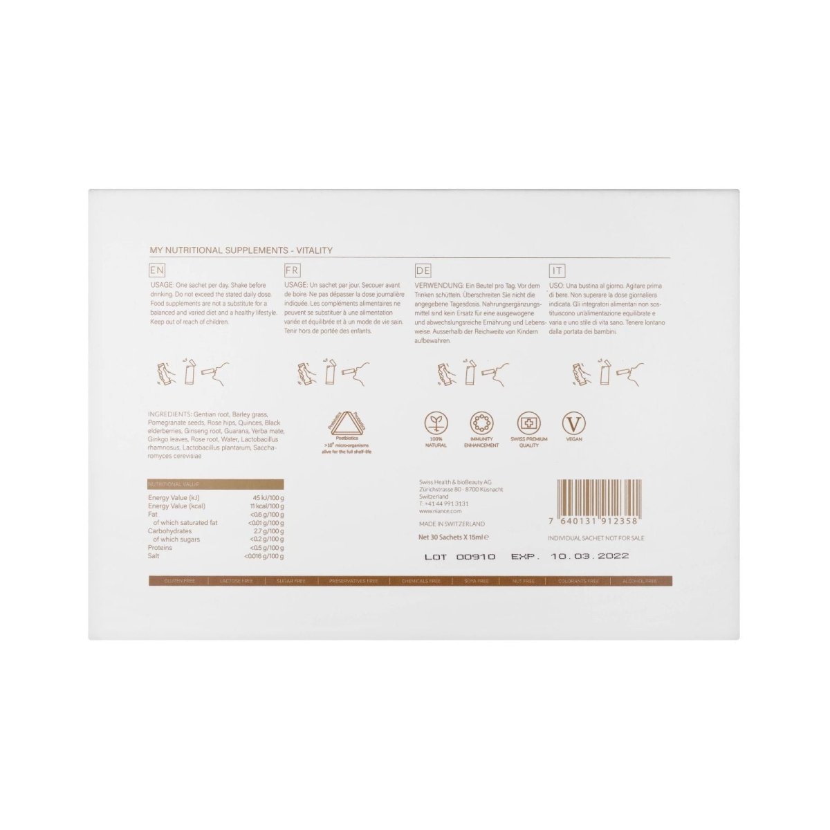 VITALITY (GENR8® Biotic) Food Supplement - Niance - Food Suplement - Aida Bicaj