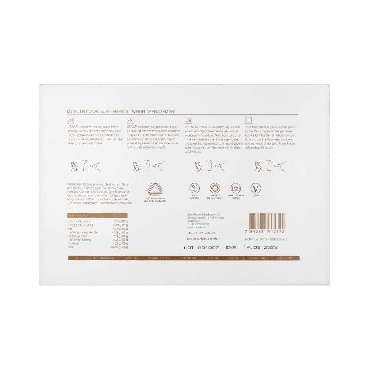 WEIGHT MANAGEMENT Food Supplement - Niance - Food Suplement - Aida Bicaj